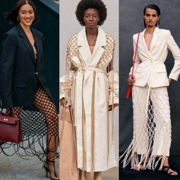 Платье и юбка в крупную сетку – стилеобразующий тренд 2022 года