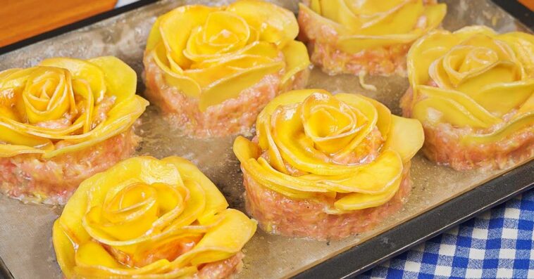Блюдо, которое перевернет твое воображение! Аппетитные розы из картофеля и фарша.