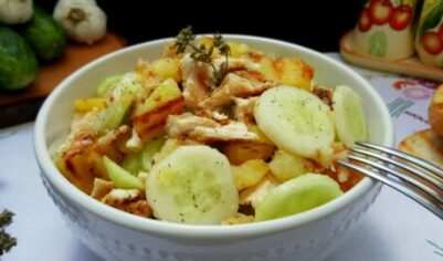 Салат с курицей и картофелем вкусный рецепт с фото пошагово и видео