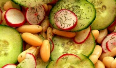 Салат из белой фасоли с редисом вкусный рецепт с фото пошагово и видео