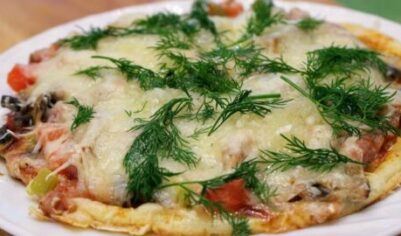 Быстрая пицца с грибами на сковороде вкусный рецепт с фото пошагово и видео