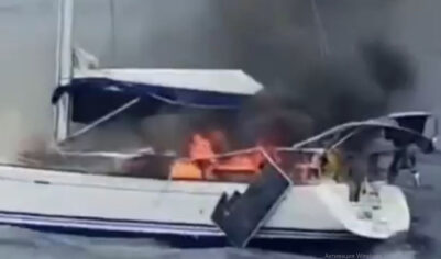 Отчаяние контрабандистов превратилось в опасную игру с огнем: подожгли яхту с грузом