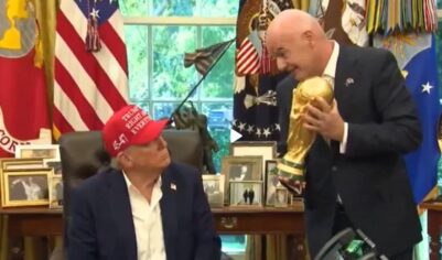 Трамп испугал президента ФИФА Инфантино фото с Путиным