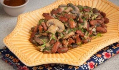 Тушеная фасоль с грибами вкусный рецепт с фото пошагово и видео