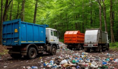 Мусоровозы уходят в лес