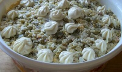 Салат с тунцом, рисом и огурцом вкусный рецепт с фото пошагово и видео