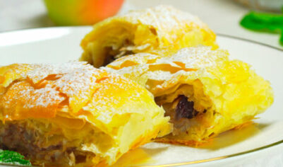 Яблочный штрудель из теста фило вкусный рецепт с фото пошагово и видео