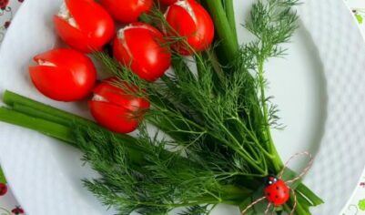 Закуска «Тюльпаны» из помидоров вкусный рецепт с фото пошагово и видео