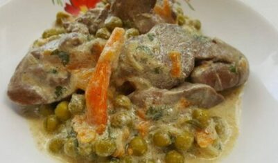 Куриная печень с горошком вкусный рецепт с фото пошагово и видео