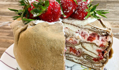 Блинный Торт без выпечки из блинов со сливками вкусный рецепт с фото пошагово и видео