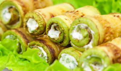 Рулетики из кабачков со сливочным сыром вкусный рецепт с фото пошагово и видео