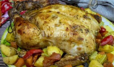 Курица запеченная с картошкой и овощами в духовке вкусный рецепт с фото пошагово и видео