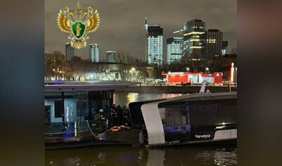 В Москве загорелся речной трамвайчик