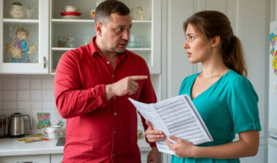 — Содержанкой теперь сделалась? Ищи нормальную работу. — грубо обратился муж к жене.