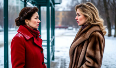 Жена увидела на остановке женщину в своей давно пропавшей норковой шубе — подарок мужа на годовщину