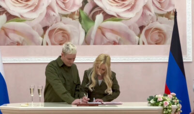 Свадьба в стиле хаки. Shaman и Мизулина расписались в Донецке