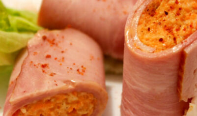 Рулетики из ветчины с салатом вкусный рецепт с фото пошагово и видео