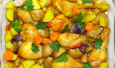 Куриные ножки запеченные с картофелем вкусный рецепт с фото пошагово и видео