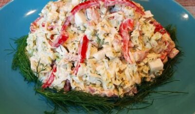 Салат с пекинской капустой и копченой курицей вкусный рецепт с фото пошагово и видео