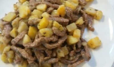 Картошка жареная с мясом вкусный рецепт с фото пошагово и видео