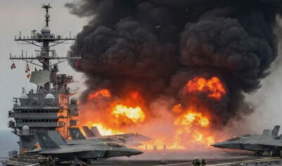В Красном море загорелся авианосец США: с огнём боролись более 30 часов